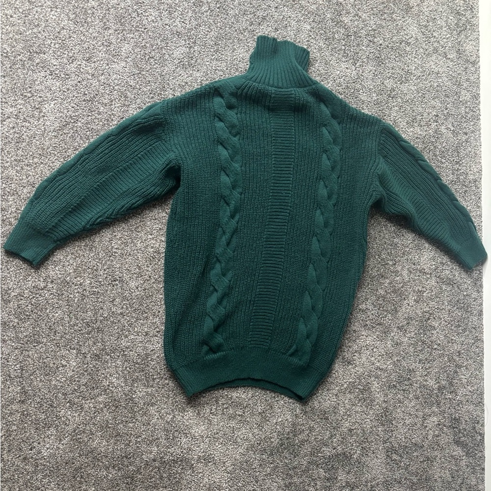 Cable Knit Turtleneck Sweater dress